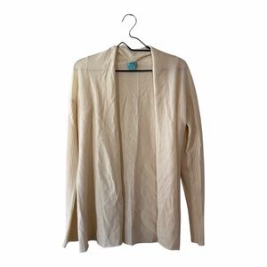 Two Bees Cashmere Cream 100% Cashmere Open Front Cardigan Sweater Women’s Large